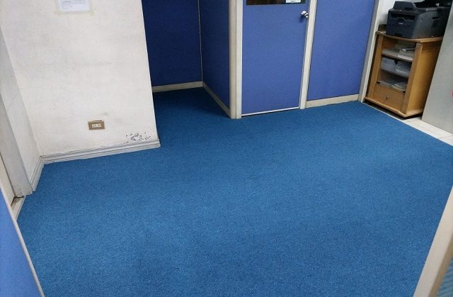 Blue carpet office